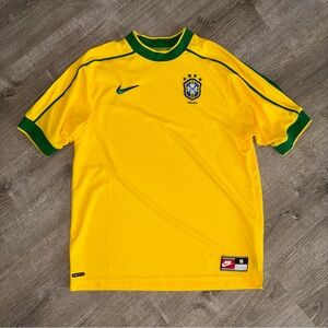 Nike Brasil 1998 CBF jersey dry fit authentic Small re-issue brazil jersey